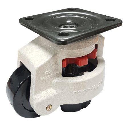 Swivel castor with adjustable foot, Diameter 75mm, Height 120mm, Flange mounting plate kopen