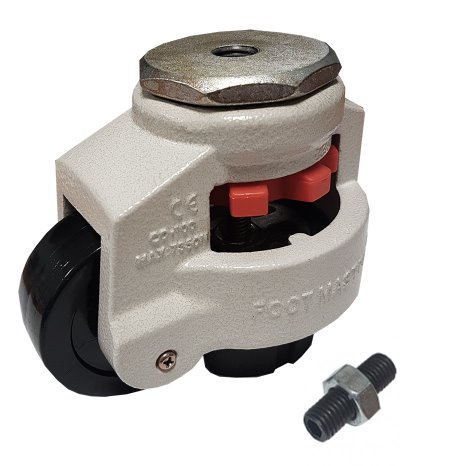 Swivel castor with adjustable foot, Diameter 50mm, Height 71mm, M8 threaded hole.  kopen