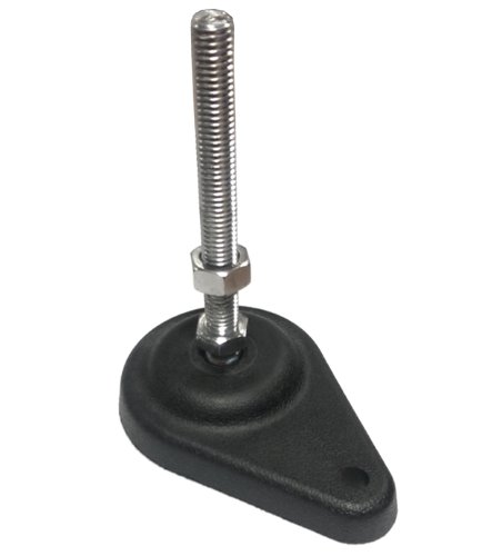 Adjusting foot M16, D = 80mm, L = 200mm, Stainless steel, asymmetric foot base with mounting hole kopen