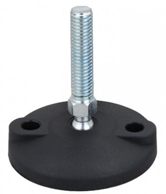 Adjusting foot M10, D = 80mm, L = 50mm, Steel galvanized, with mounting holes kopen
