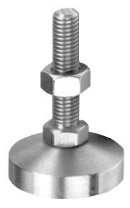 Stainless steel adjustable foot with groove connection, Diameter 50mm, M16, Length 80mm kopen