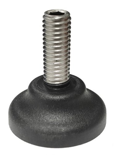 Mini adjustment foot M10 (BZK), stainless steel, D = 38mm, L = 25mm, plastic foot base kopen