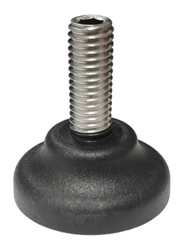 Mini stelvoet M10 (BZK), RVS, D = 38mm, L = 25mm, kunststof voetbasis kopen