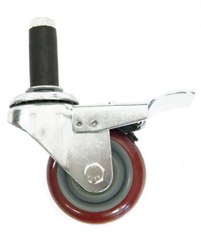 76mm swivel wheel with brake, insertion mounting for 28mm Pipejoint tubes kopen