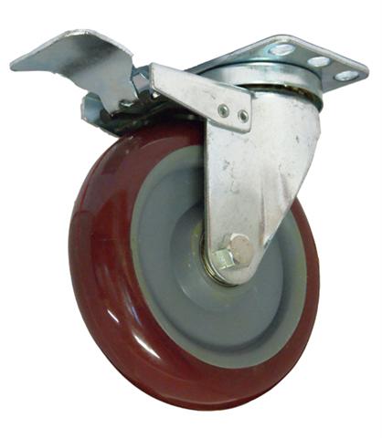 Swivel wheel 127mm with brake, plate mounting kopen