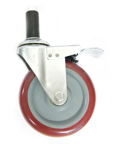 Swivel wheel 127mm with brake, insertion mounting for 28mm Pipejoint tubes kopen